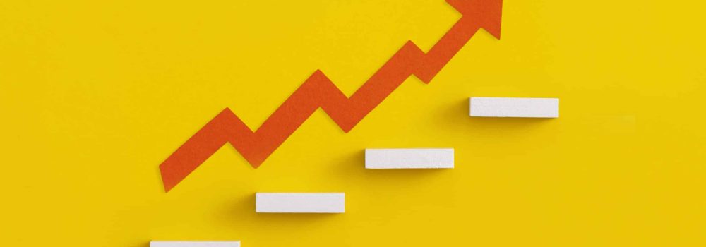 Ladder career path for business growth success process concept.